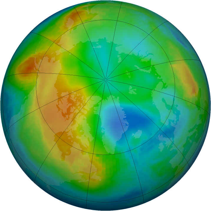 Arctic ozone map for 06 December 1989